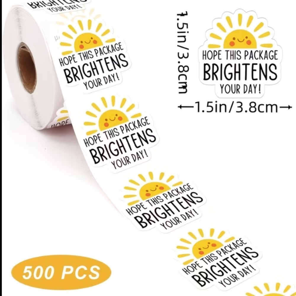 *Buy Now* I Hope This Brightens Your Day Sticker Roll- 500 Count - Picture 2 of 3